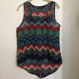 Pattern blouse Red/blue/green/white/orange.